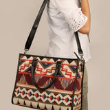 Handloom Office Tote Bag Charlotte Burnished Brown Model 2