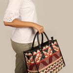 Handloom Office Tote Bag Charlotte Burnished Brown Model 1