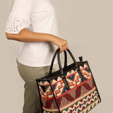 Handloom Office Tote Bag Charlotte Burnished Brown Model 1
