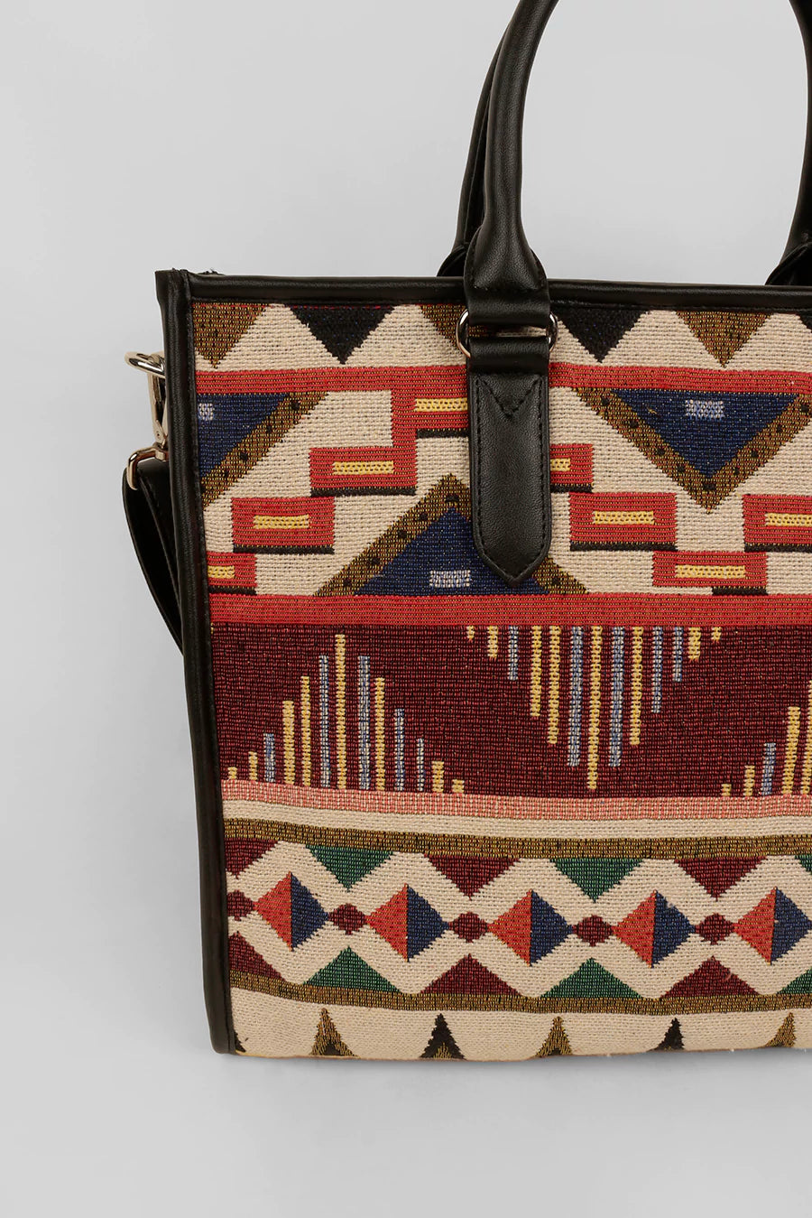 Handloom Office Tote Bag Charlotte Burnished Brown Close