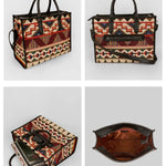 Handloom Office Tote Bag Charlotte Burnished Brown Details