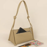 Vegan Leather Claire Shoulder Bag Beige Lifestyle