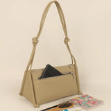 Vegan Leather Claire Shoulder Bag Beige Lifestyle