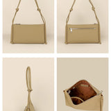 Vegan Leather Claire Shoulder Bag Beige Details