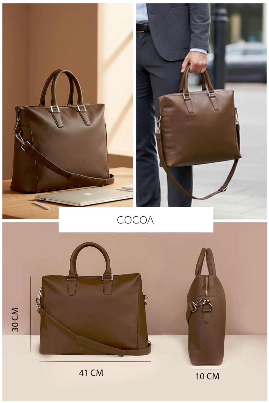 Will 15 Inch Vegan Leather Laptop Bag for Men THE HOUSE OF GANGES