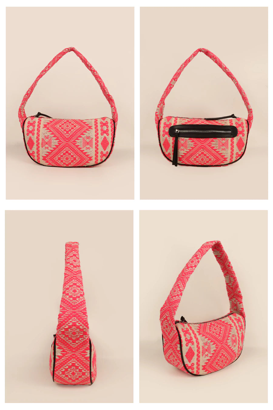 Cushy Handloom Women's Shoulder Bag Baby Pink Details