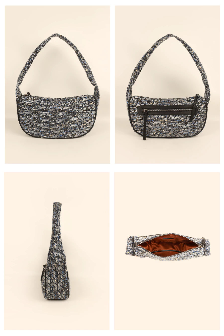 Cushy Women's Shoulder Bag Handloom Horizon Blue Details