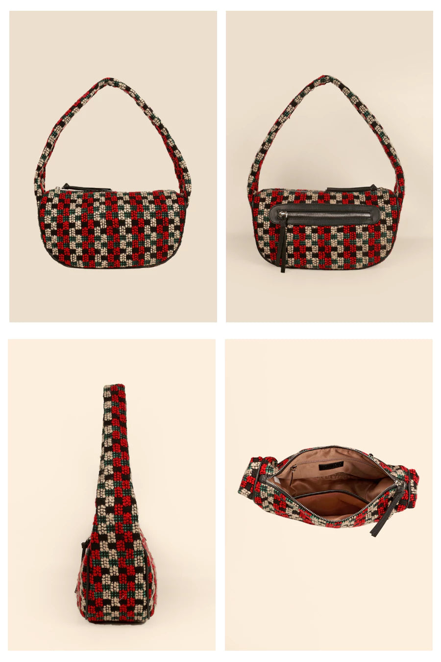 Cushy Handloom Women's Shoulder Bag Prune Details