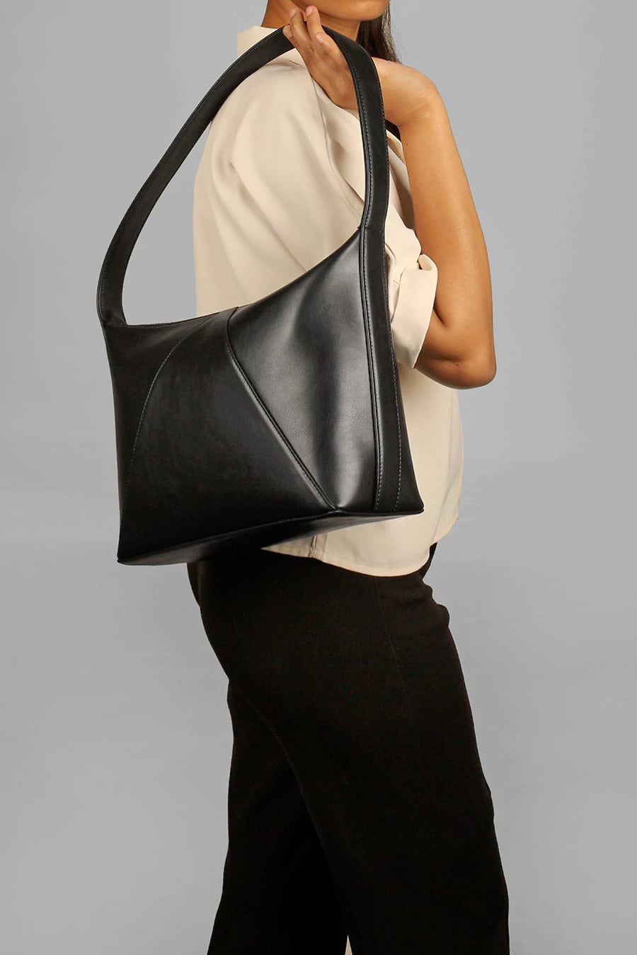Carry your world in our Demi Cruelty Free Women Office Shoulder Bag Black Model 1