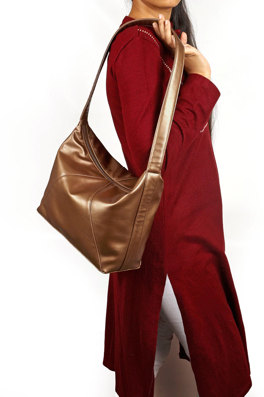 Carry your world in our Demi Cruelty Free Women Office Shoulder Bag Sepia Model 3