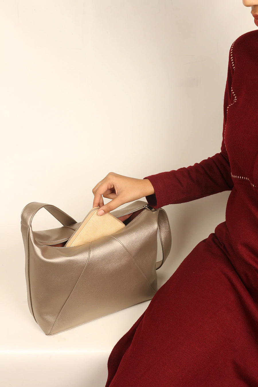 Carry your world in our Demi Cruelty Free Women Office Shoulder Bag Trout Model 3