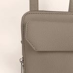 Vertical Mobile Pouch Vegan Leather Limestone Close