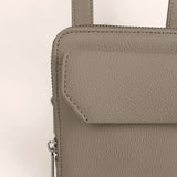 Vertical Mobile Pouch Vegan Leather Limestone Close