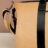 Soft Jute Joey Men Travel Duffle Bag Biscuit Close