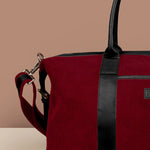 Soft Jute Joey Men Travel Duffle Bag Merlot Close