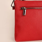 Dual Sling Vegan Leather Women Crossbody Bag Scarlet Close