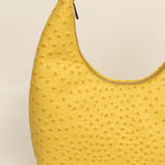 Katie Medium Vegan Leather Shoulder Bag Ostrich Yellow Close