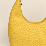 Katie Medium Vegan Leather Shoulder Bag Ostrich Yellow Close