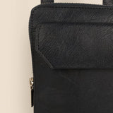 Vegan Leather Vertical Mobile Bag Navy Close