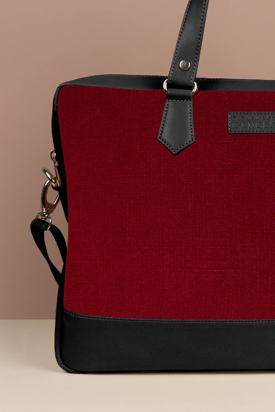 Soft Jute Ross Laptop Bag Merlot Close