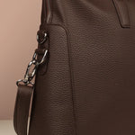 Will Vegan Leather Laptop Bag Chocolate Close