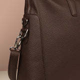 Will Vegan Leather Laptop Bag Chocolate Close