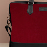 Soft Jute Ross Men 15" Laptop Bag Merlot Close