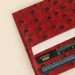 Vegan Leather James Card Holder Ost Red Close