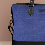 Soft Jute Ross Men 15" Laptop Bag Marine Close