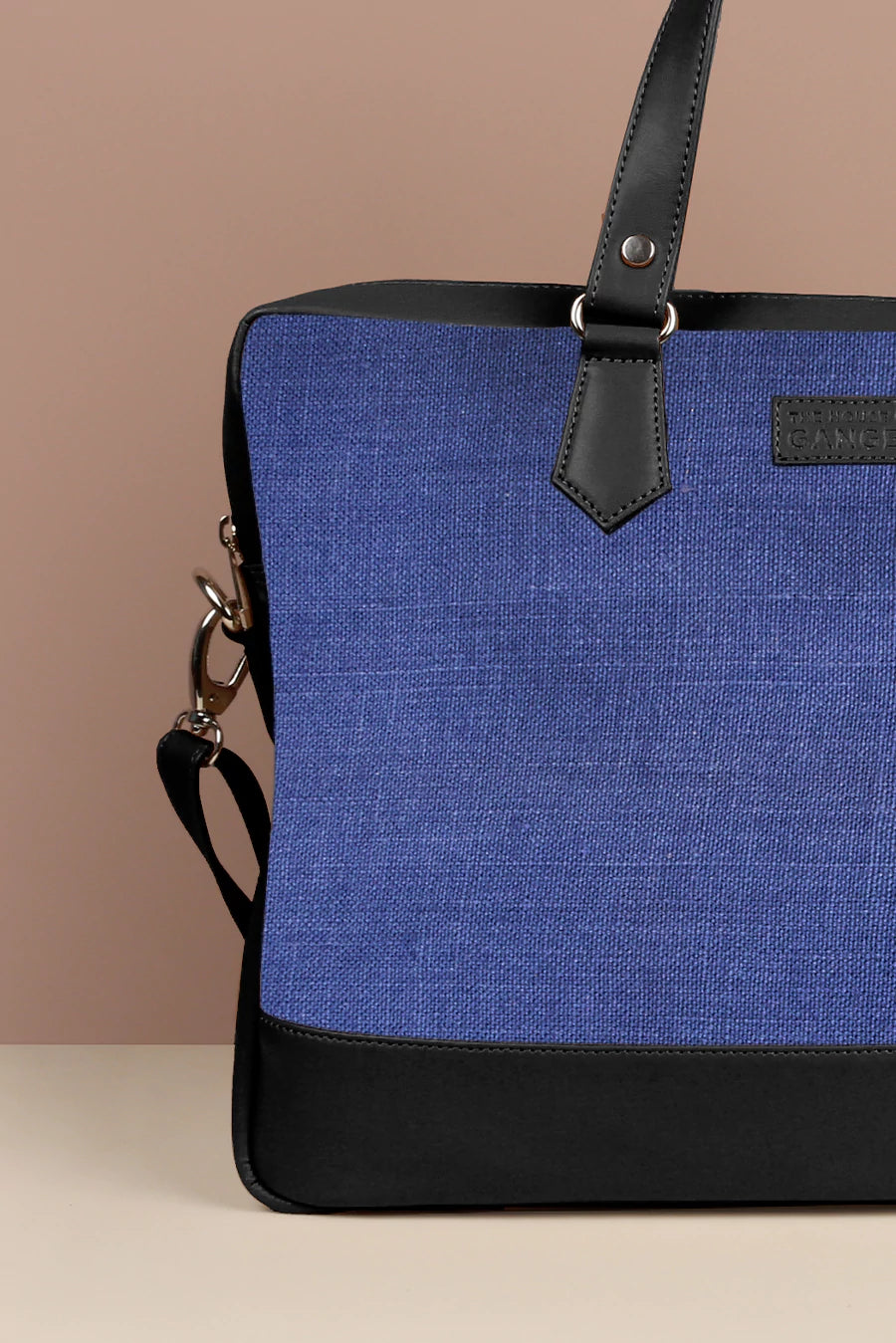 Soft Jute Ross Laptop Bag Royal Blue Close