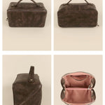 Emi Vegan Leather Toiletry Pouch Espresso Details 
