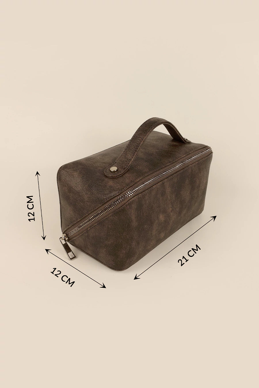 Emi Vegan Leather Travel Toiletry Pouch Measurement