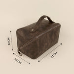 Emi Vegan Leather Travel Toiletry Pouch Measurement