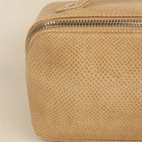 Emi Vegan Leather Toiletry Pouch Porcelain Close