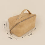 Emi Vegan Leather Travel Toiletry Pouch Porcelain Measurement