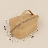 Emi Vegan Leather Travel Toiletry Pouch Porcelain Measurement