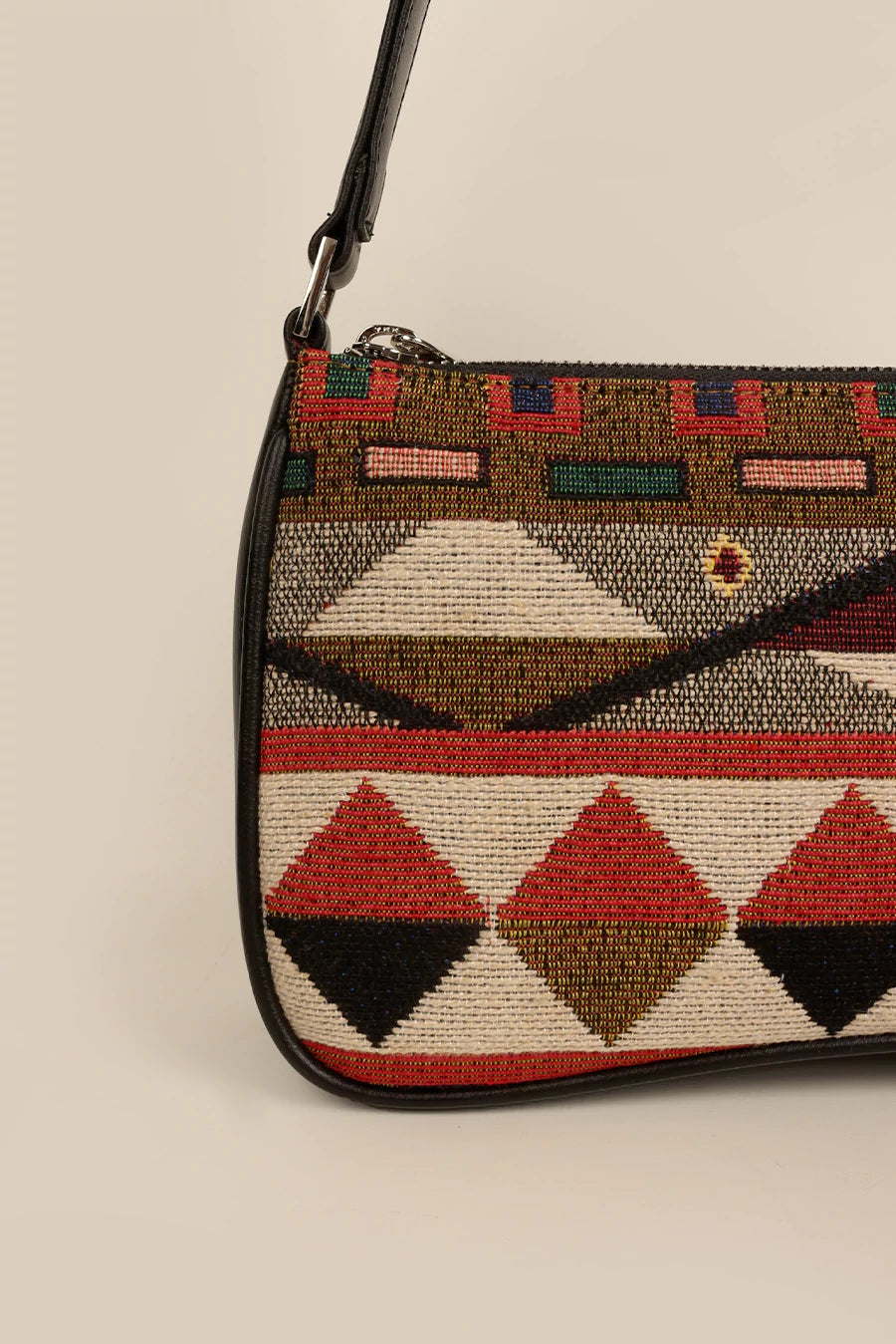 Emily Handloom Shoulder Bag Burnished Brown Close