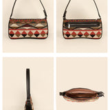Emily Handloom Shoulder Bag Burnished Brown Details 