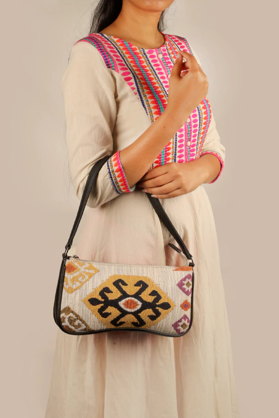 Emily Handloom Women Shoulder Bag Tangelo Model 4