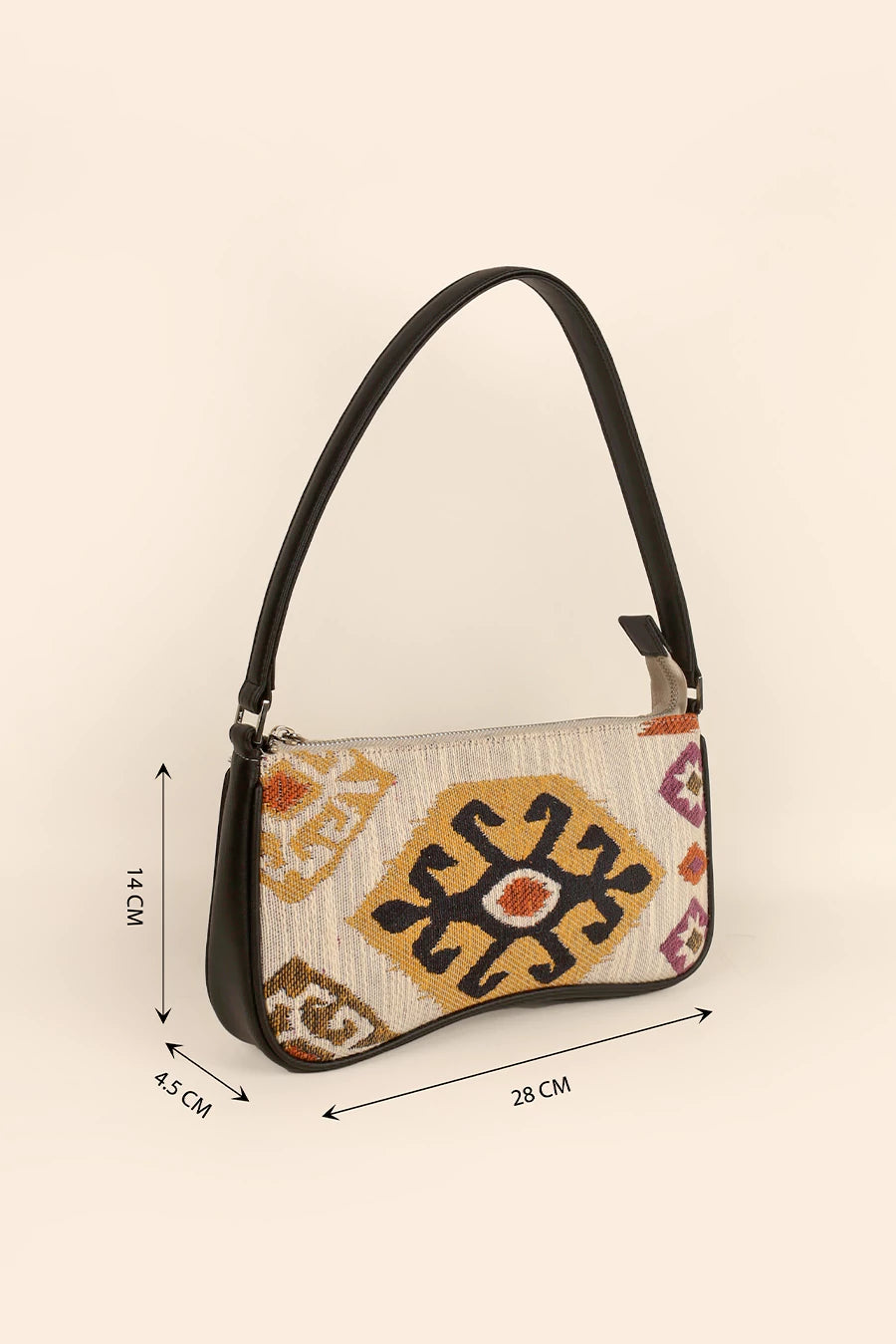 Emily Handloom Women Shoulder Bag Tangelo Measurement