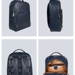 Alexa Vegan Leather Men Backpack Blue Croco Details