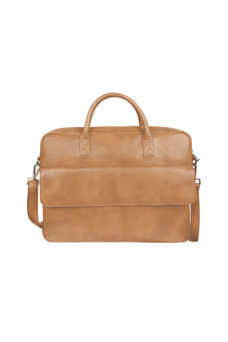 Camdale Men Vegan Leather Laptop Bag Chestnut Front