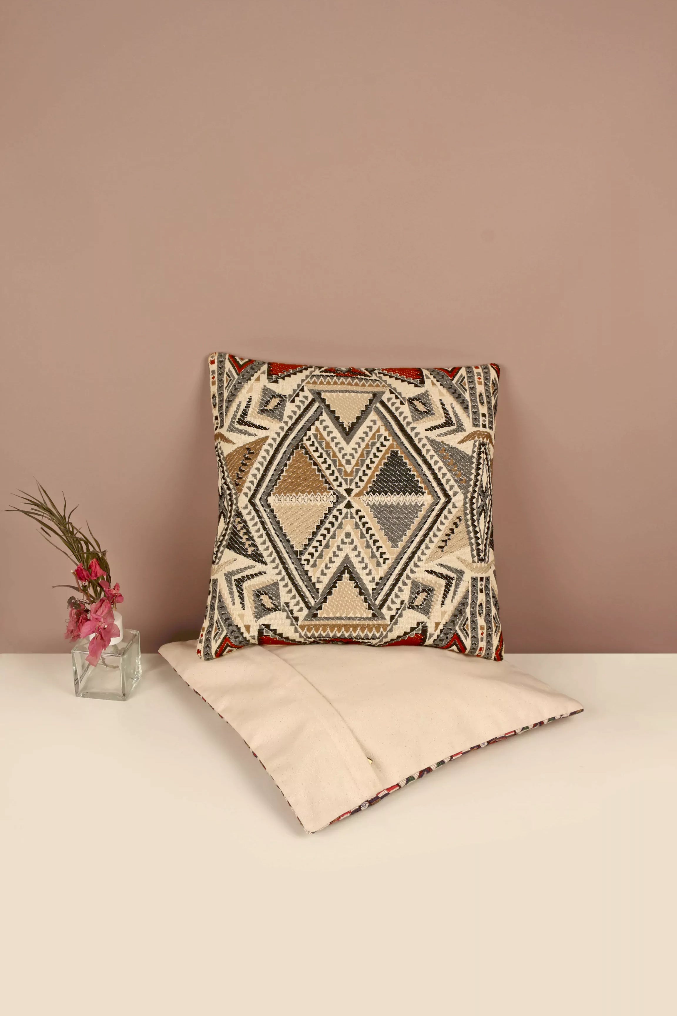 Printed Cushion Cover Beige