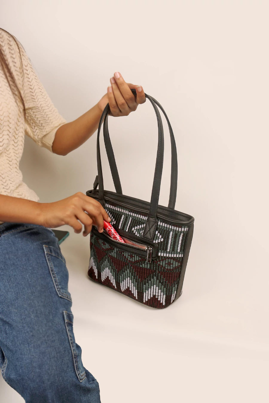 Mini Handloom Tote Bag Cactus Model 2