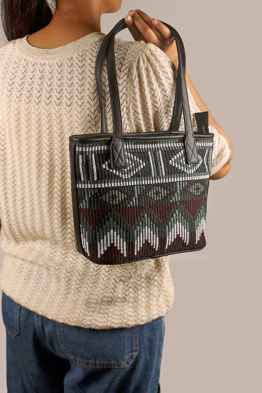 Mini Handloom Tote Bag Cactus Model 3