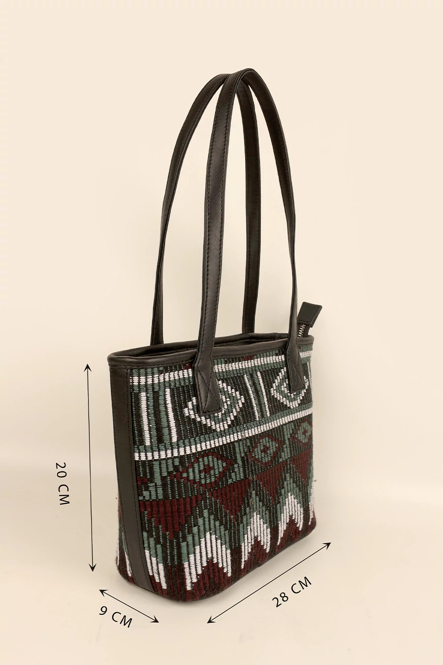 Mini Handloom Tote Bag Cactus Measurement