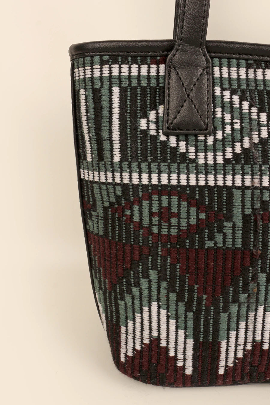 Mini Handloom Tote Bag Cactus Close