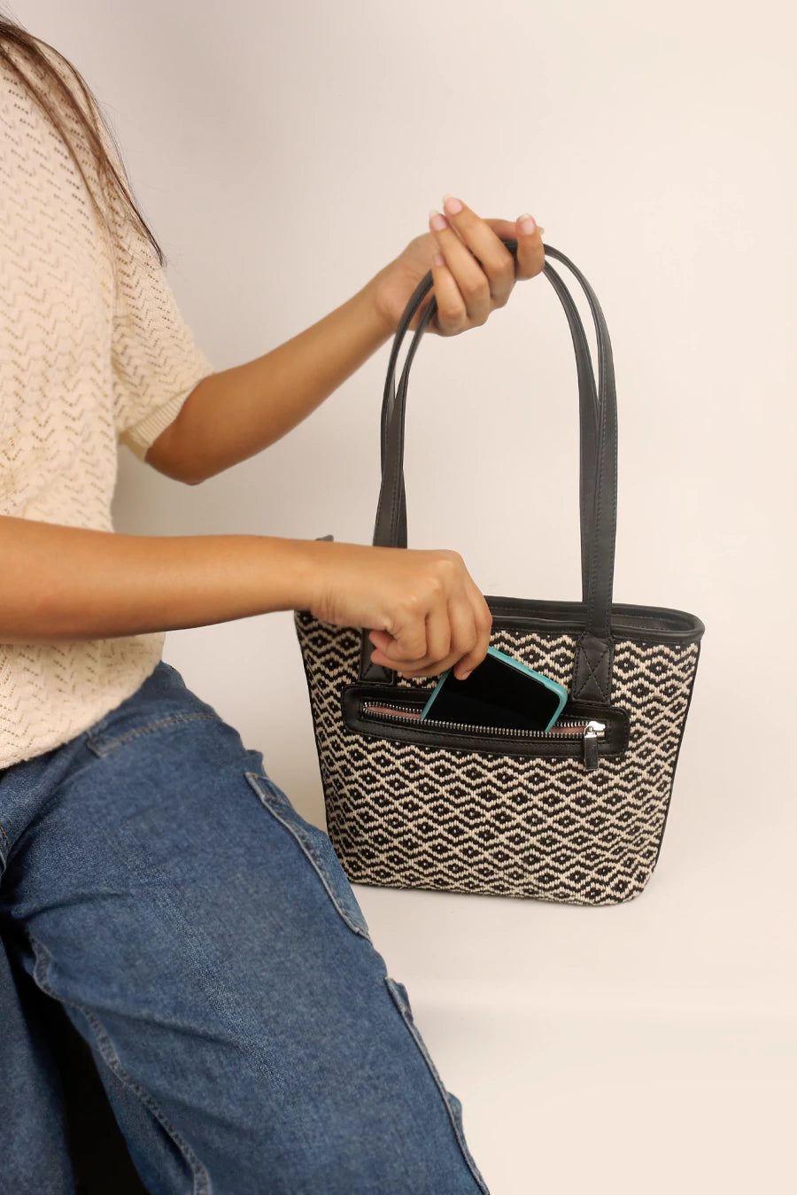Mini Handloom Tote Bag Plaster Model 2