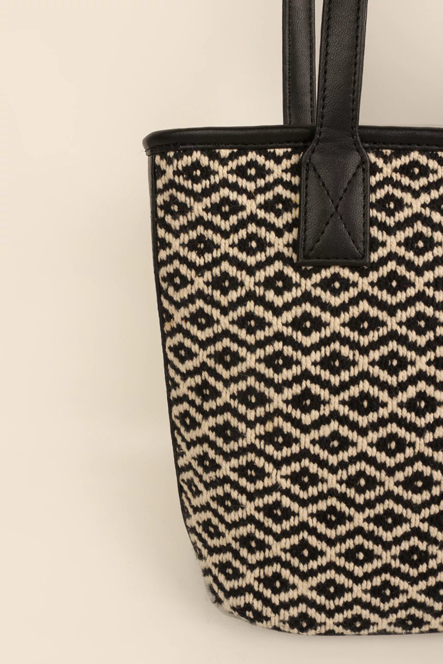Mini Handloom Tote Bag Plaster Close