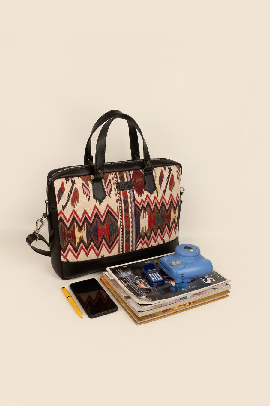 15 inch Ross Handloom Office Laptop Bag for men & women Cappuccino lifestyle 1